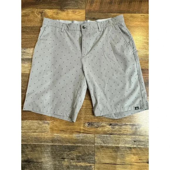 Adidas Mens Sz 36 Golf Shorts Belted Pockets Gray Flat Front Chino - Picture 1 of 7